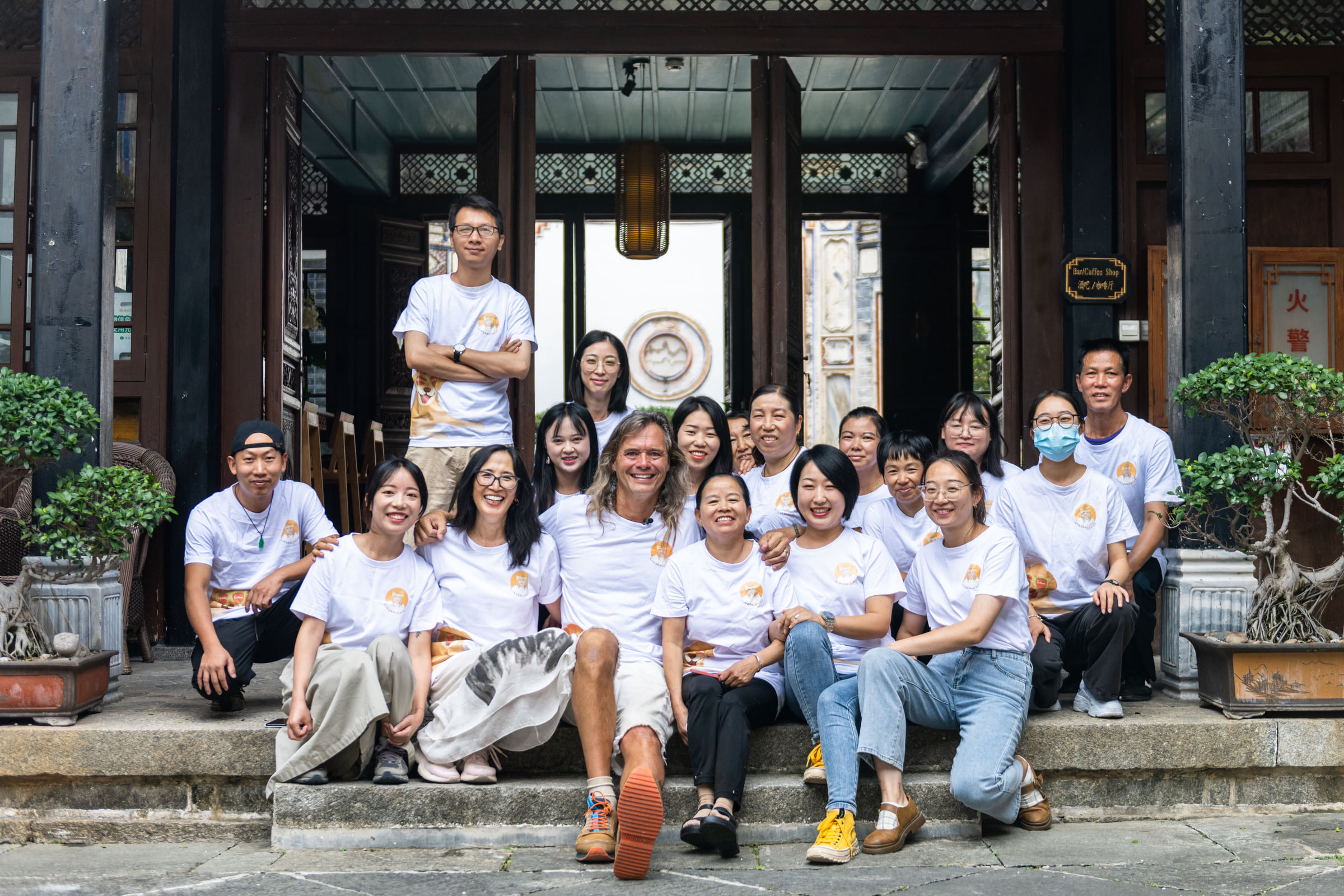 Brian Linden, Jeanee Linden, and team members in Xizhou, Yunnan Province